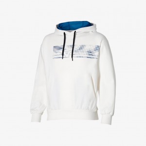 Mizuno ATHLETICS GRAPHIC HOODIE Bílé | CZ_MZN50109