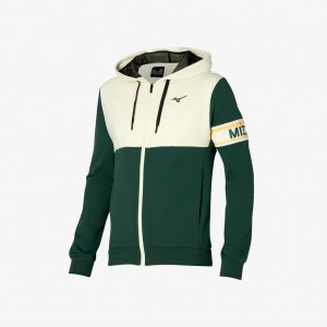 Mizuno ATHLETIC SWEAT JACKET Zelene Bílé | CZ_MZN85975