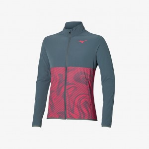 Mizuno CHARGE PRINTED JACKET Červené Šedé | CZ_MZN55523