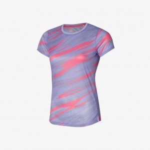 Mizuno DRYAEROFLOW GRAPHIC TEE Červené Fialové | CZ_MZN63368