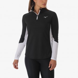 Mizuno DRY AEROFLOW LONG SLEEVE HALF ZIP Černé | CZ_MZN54950