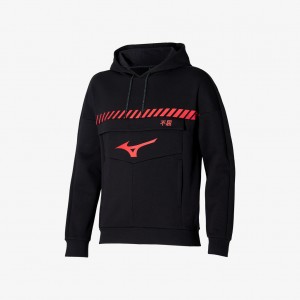 Mizuno SWEAT HOODY SR4 Černé | CZ_MZN14649