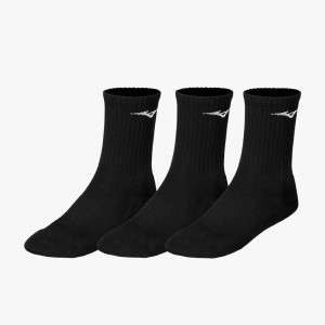 Mizuno TRAINING CREW SOCKS (3 PACK) Černé | CZ_MZN84001