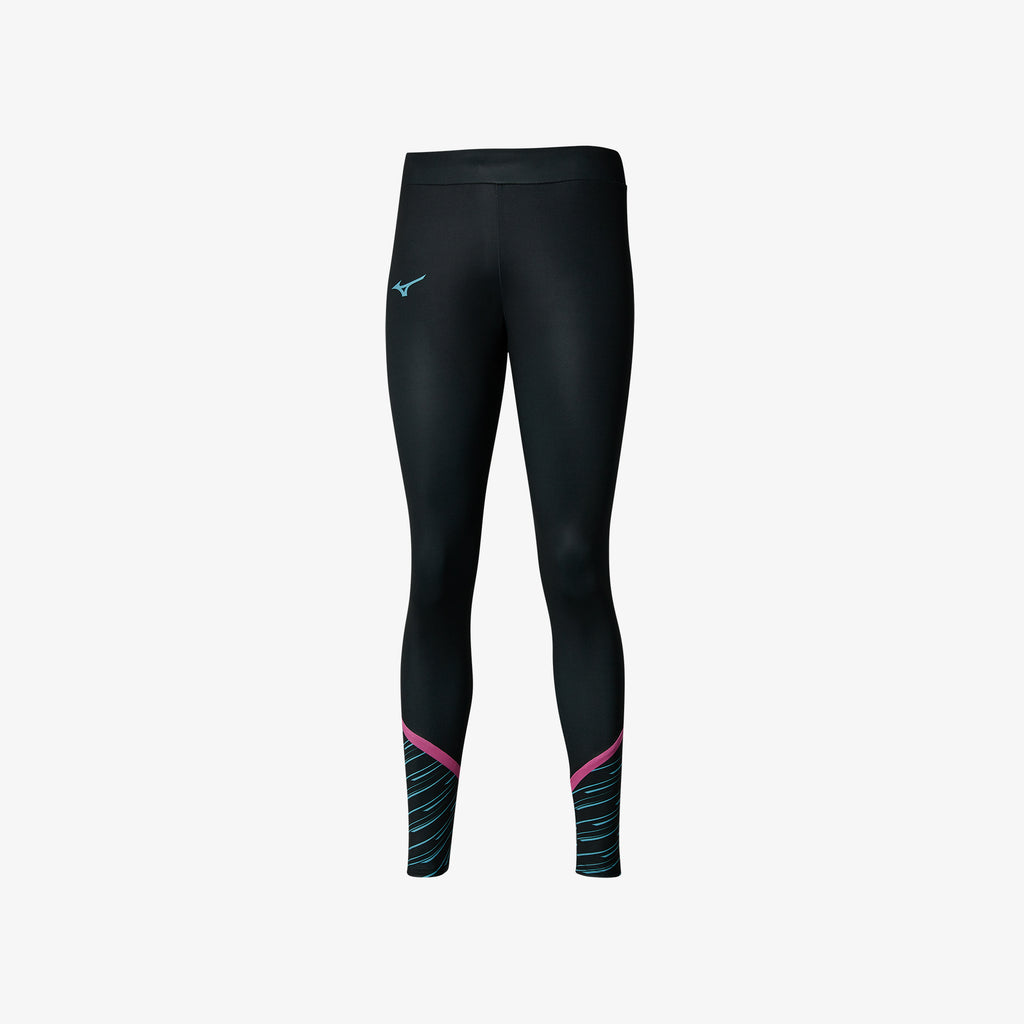 Mizuno ATHELETIC GRAPHIC LEGGINGS Černé | CZ_MZN70549