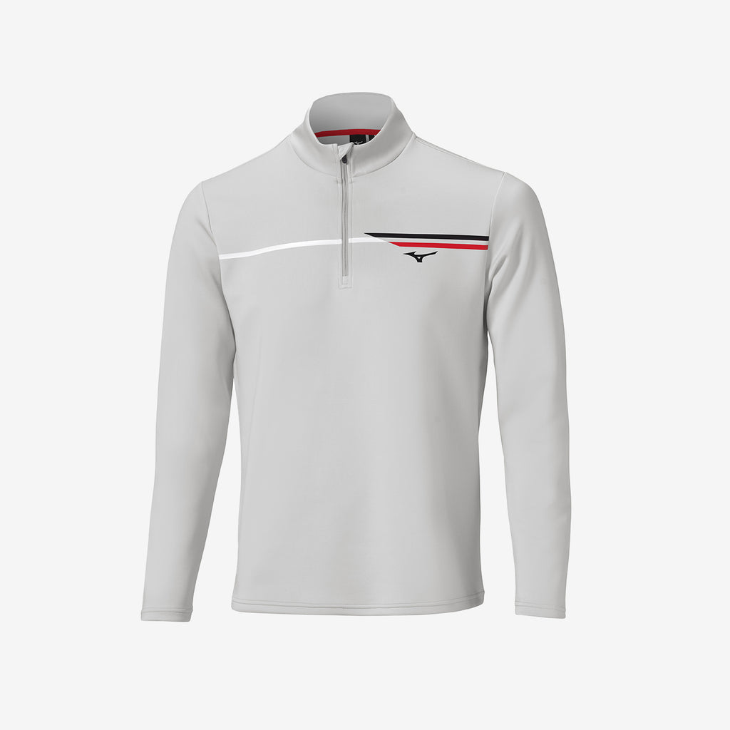 Mizuno BREEZE T STRIPE QUARTER ZIP Bílé | CZ_MZN52696