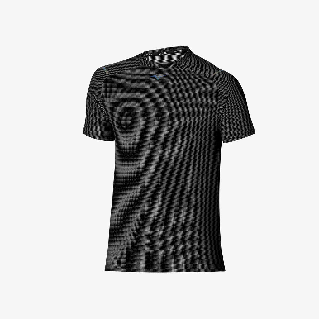 Mizuno DRYAEROFLOW UNDYED BLACK TEE Černé | CZ_MZN55152