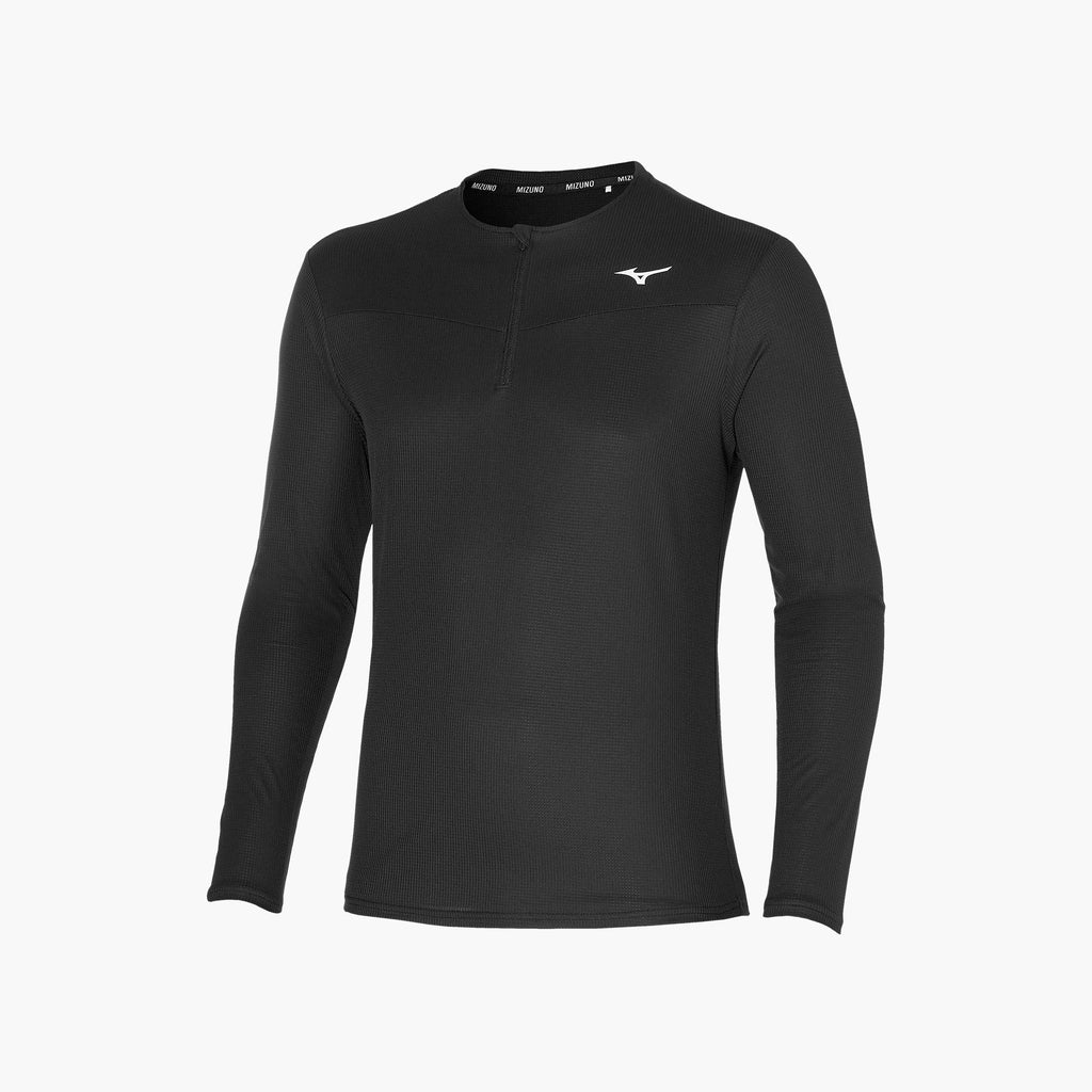 Mizuno DRY AEROFLOW LONG SLEEVE HALF ZIP Černé | CZ_MZN83141